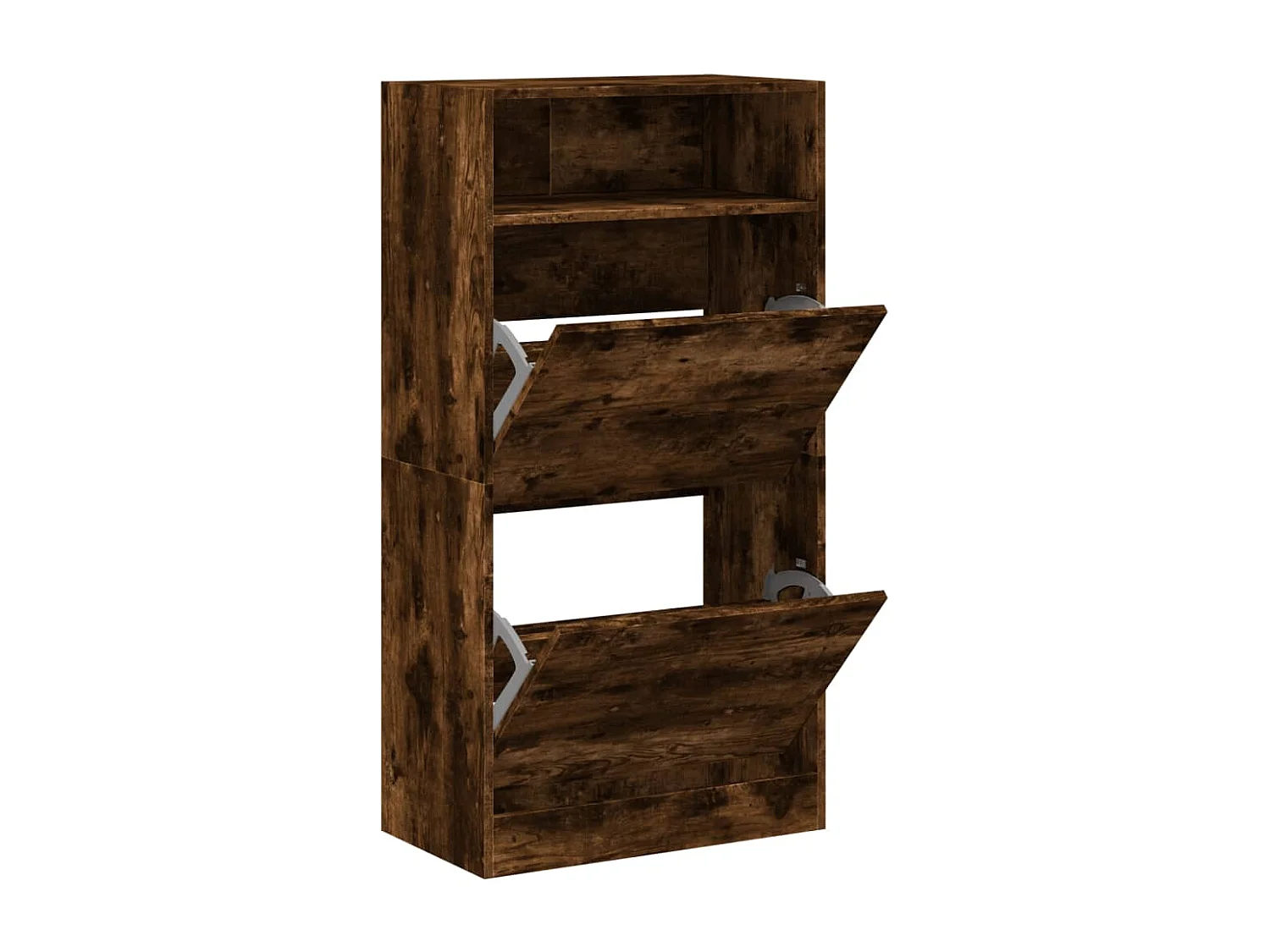 Schoenenkast 60x34x116 cm bewerkt hout gerookt eikenkleurig BE538723