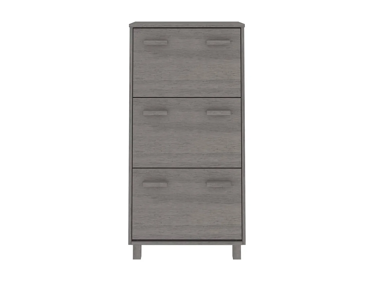 Schoenenkast HAMAR 59,5x35x117 cm massief grenenhout lichtgrijs BE839795