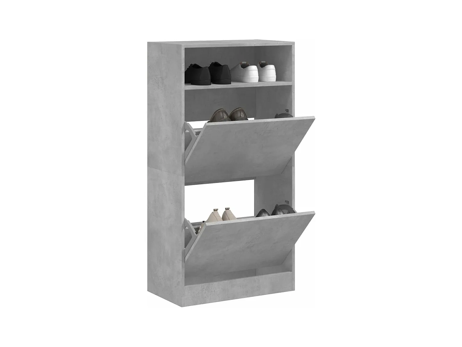 Meuble à chaussures gris béton 60x34x116 cm bois d'ingénierie FR20489