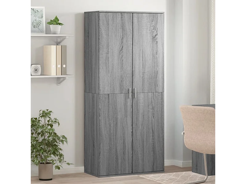 Schoenenkast 80x39x178 cm bewerkt hout grijs sonoma eikenkleur BE627991