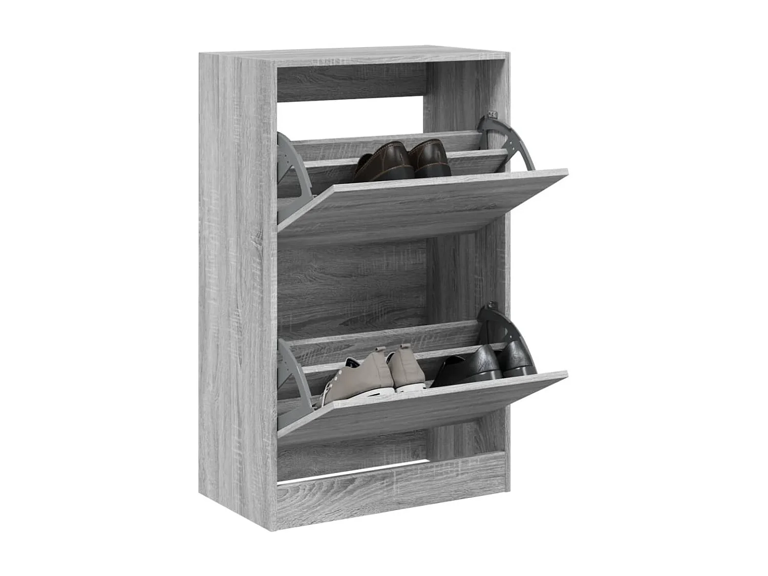Schoenenkast 60x34x96,5 cm bewerkt hout grijs sonoma eikenkleur BE497616