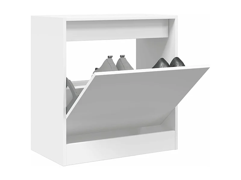 Zapatero de madera de ingeniería blanco 60x34x63,5 cm ES934162