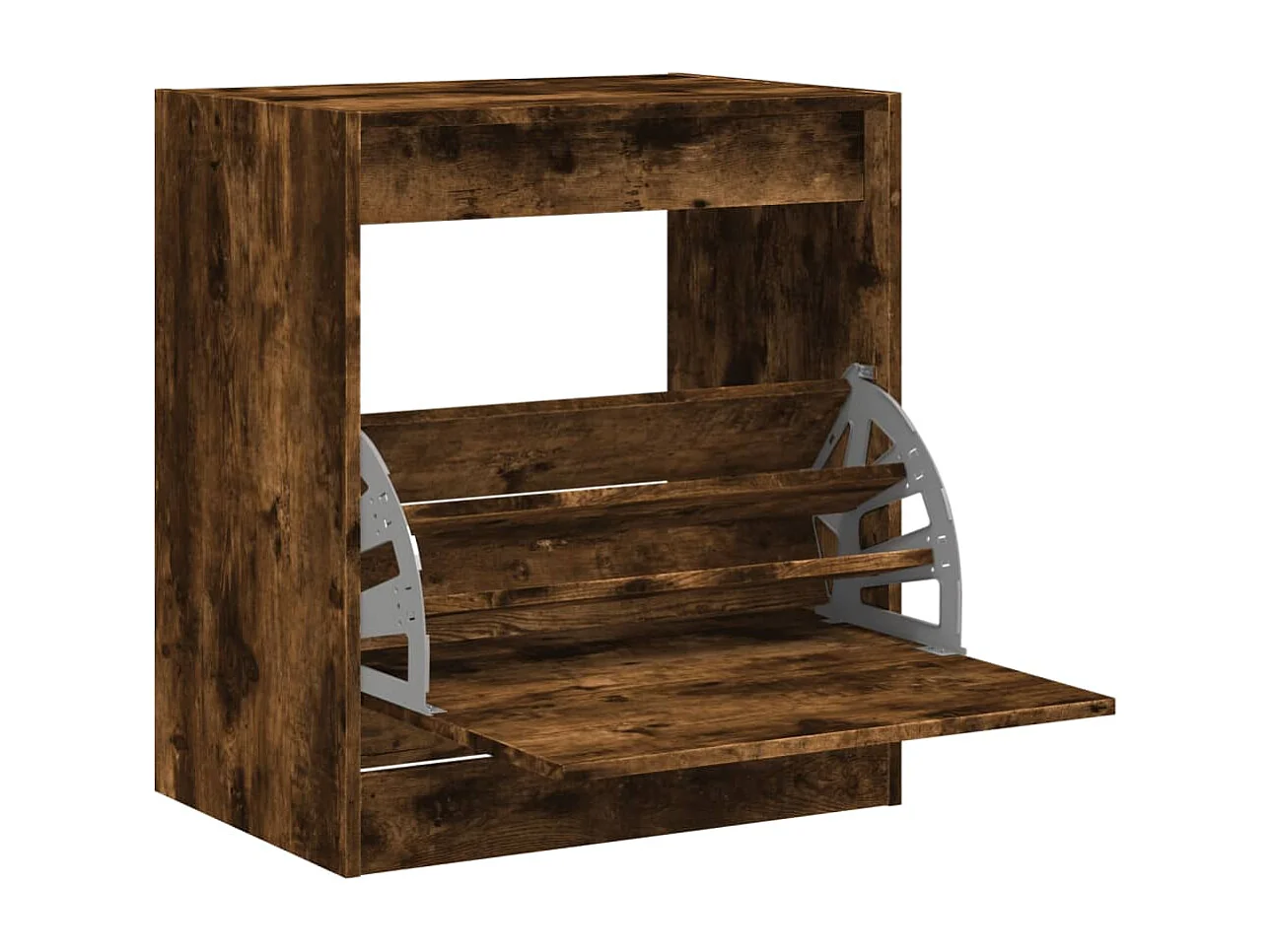 Schoenenkast 60x42x69 cm bewerkt hout gerookt eikenkleurig BE377135