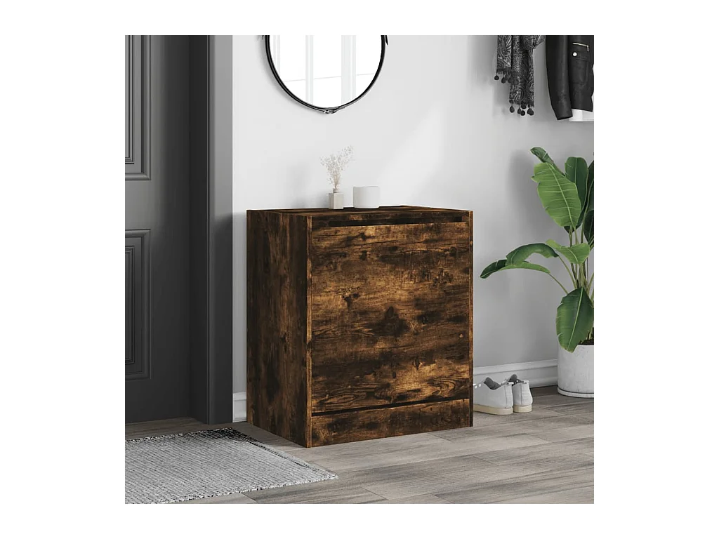 Meuble à chaussures chêne fumé 60x42x69 cm bois d'ingénierie FR12933
