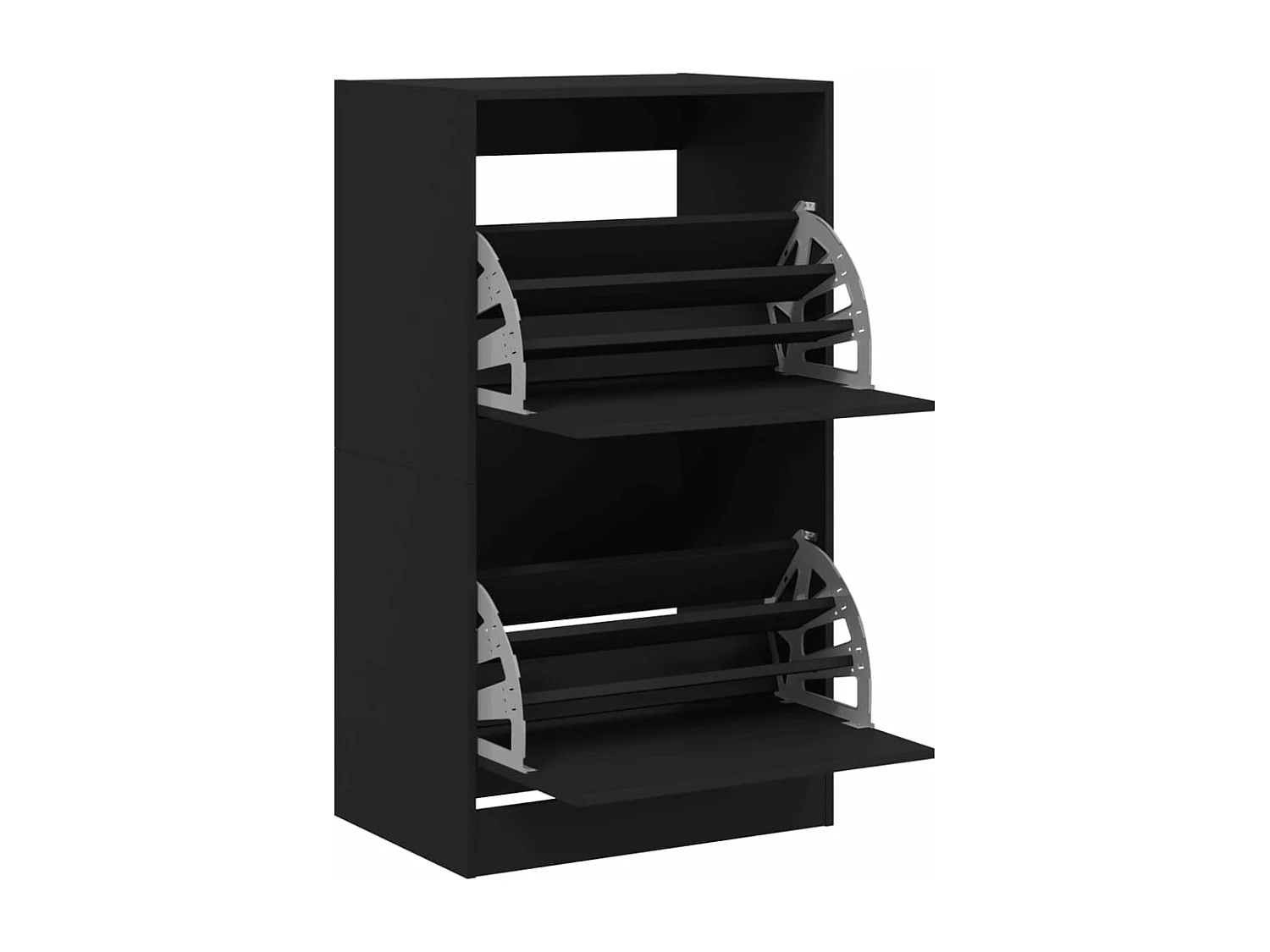 Meuble à chaussures 2 tiroirs rabattables noir 60x42x108 cm FR33729