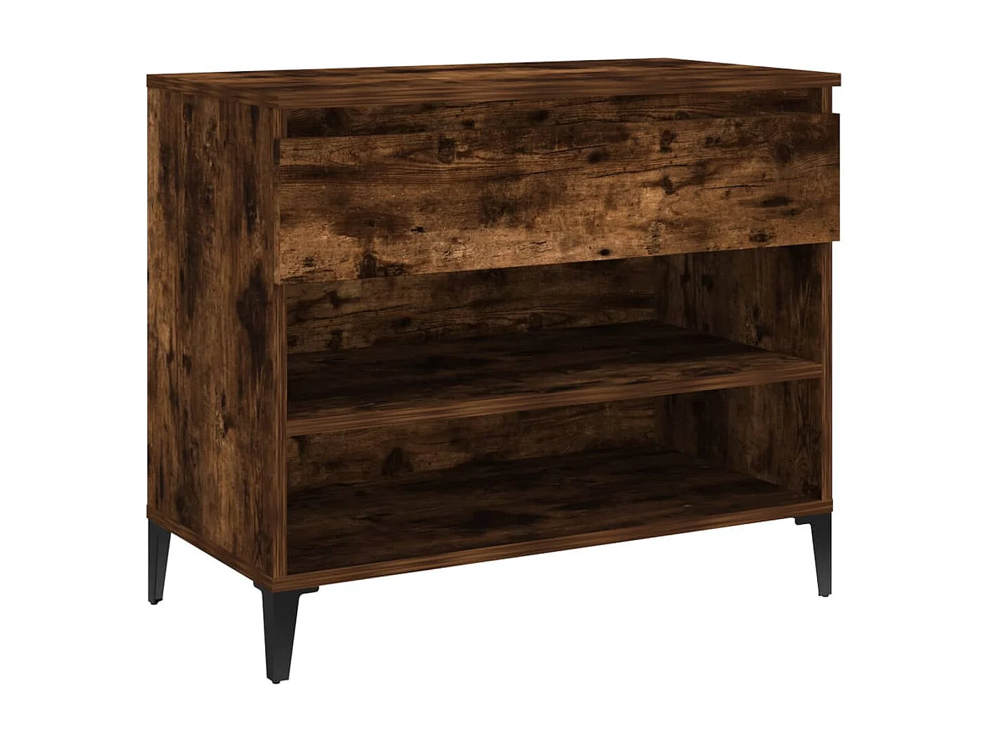 Meuble à chaussures Chêne fumé 70x36x60 cm Bois d'ingénierie FR26217