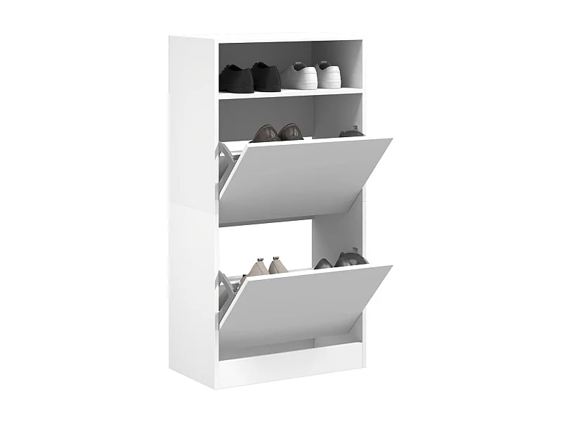 Schoenenkast 60x34x116 cm bewerkt hout wit BE681759