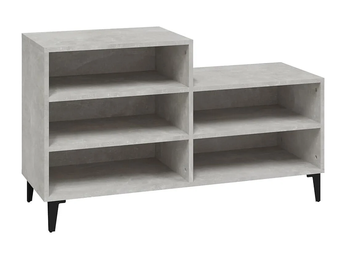 Meuble à chaussures Gris béton 102x36x60 cm Bois d'ingénierie FR75376