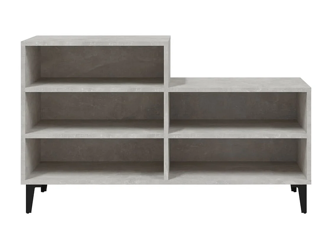Meuble à chaussures Gris béton 102x36x60 cm Bois d'ingénierie FR75376