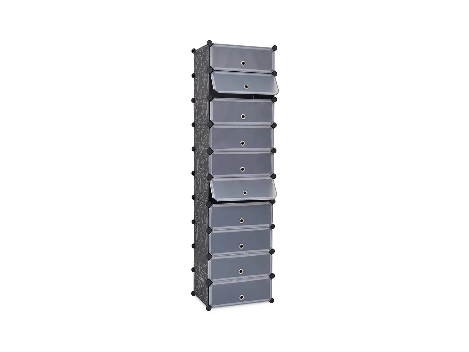 Meuble à chaussures avec 10 compartiments Noir FR48171