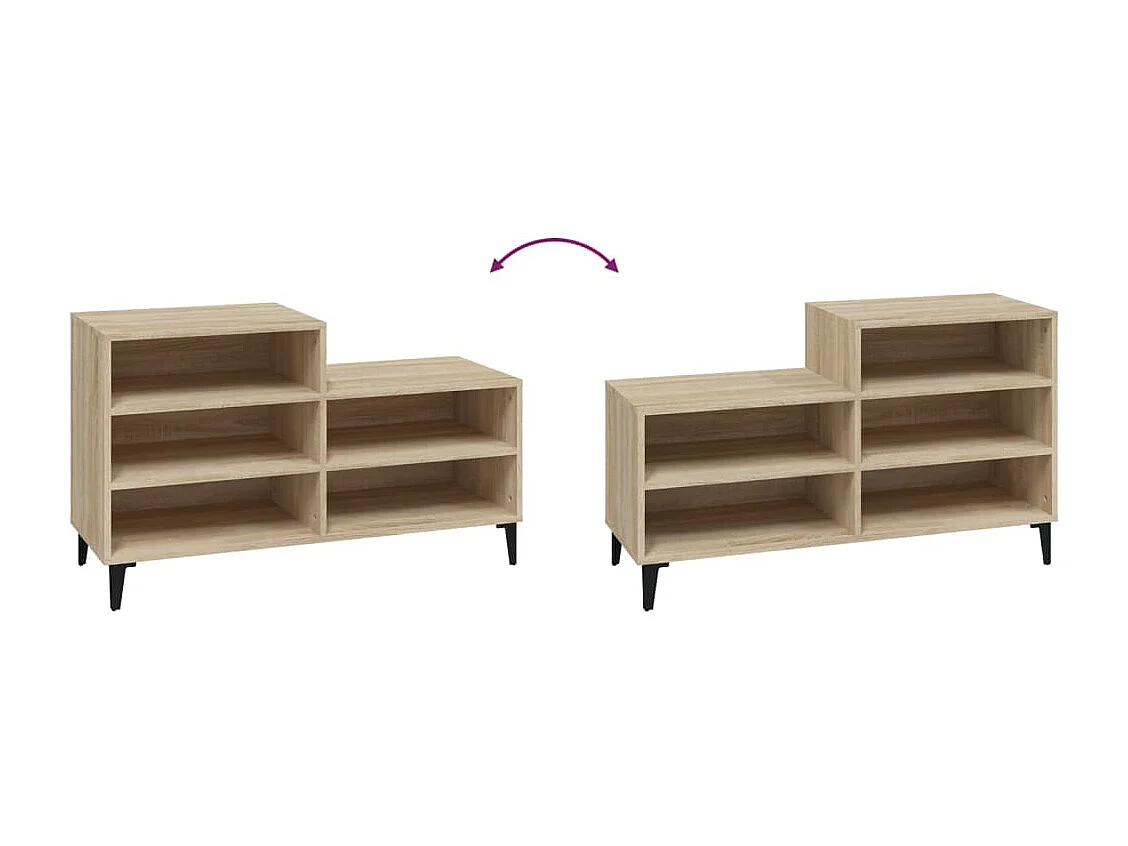 Meuble à chaussures Chêne sonoma 102x36x60cm Bois d'ingénierie FR71949