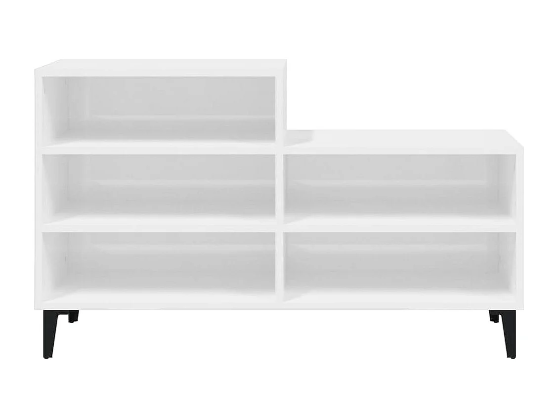 Meuble à chaussure Blanc brillant 102x36x60 cm Bois ingénierie FR49678
