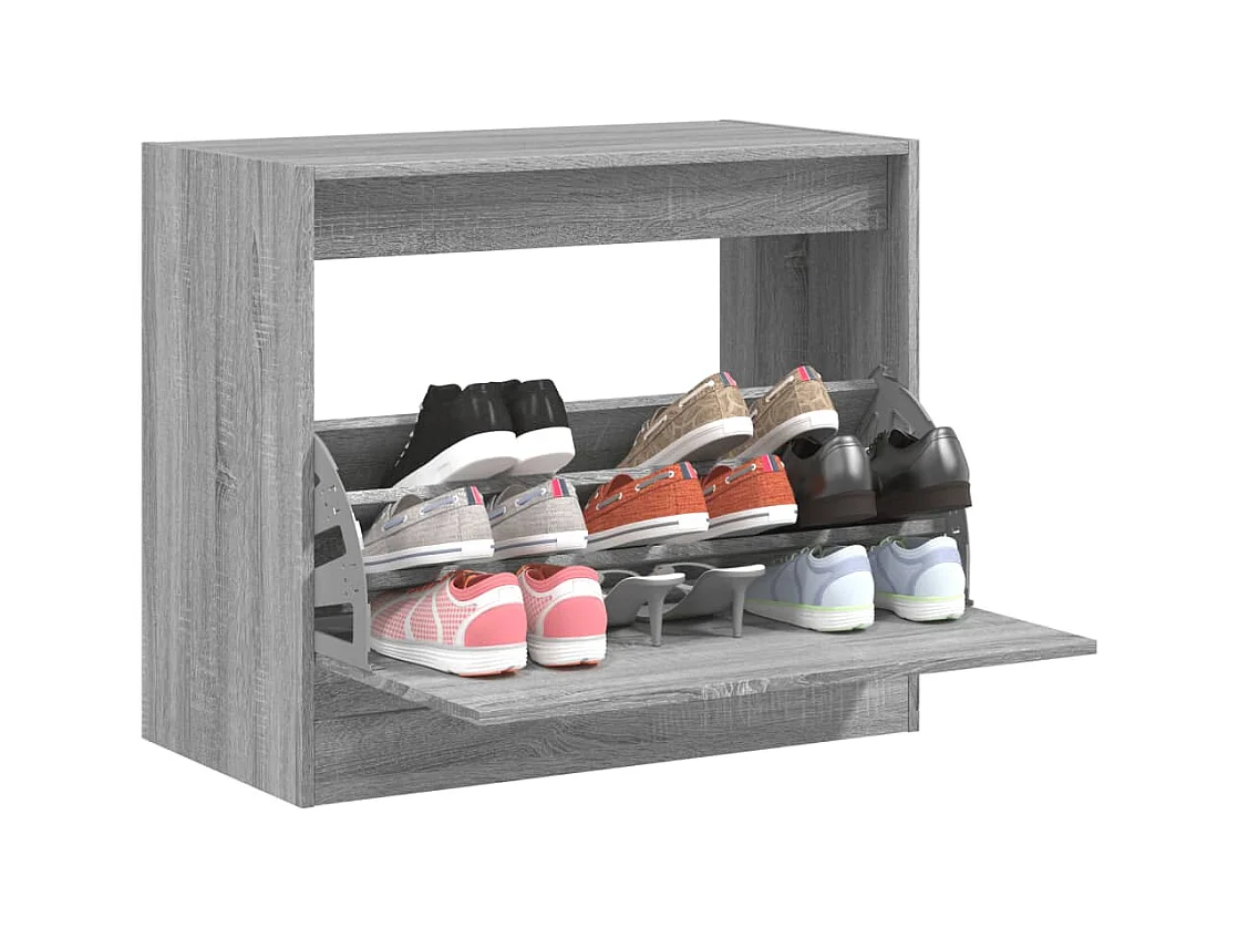 Meuble à chaussures sonoma gris 80x42x69 cm bois d'ingénierie FR44897