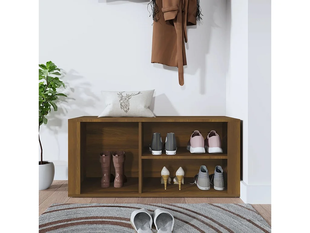 Meuble à chaussures Chêne marron 100x35x45cm Bois d'ingénierie FR83622