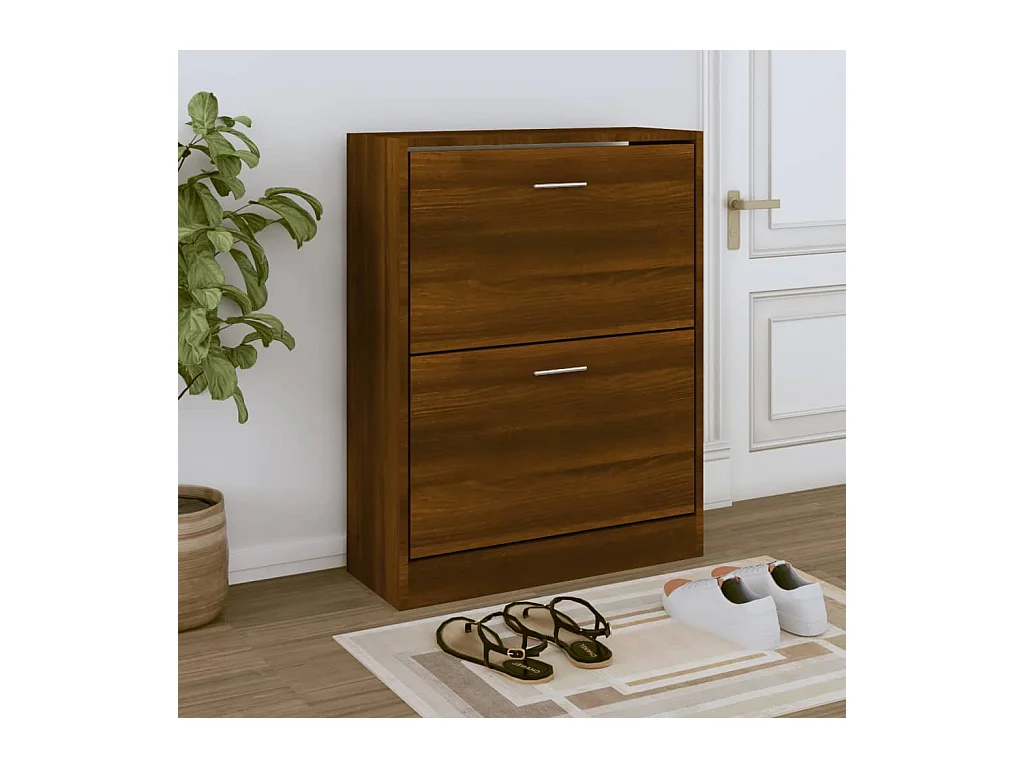 Meuble à chaussures Chêne marron 63x24x81 cm Bois d'ingénierie FR99692