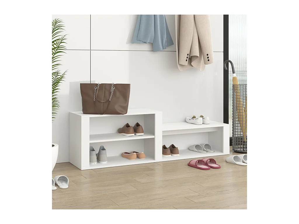 Meuble à chaussures Blanc 150x35x45 cm Bois d'ingénierie FR78354