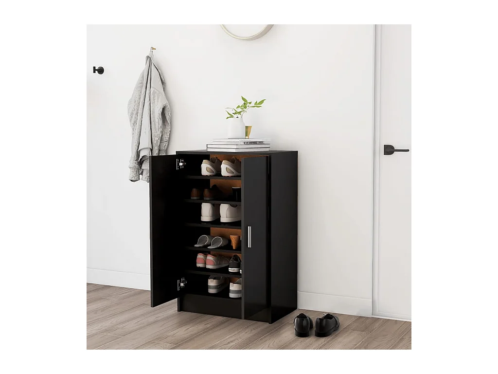 Meuble à chaussures Noir 60x35x92 cm Bois d’ingénierie FR68356