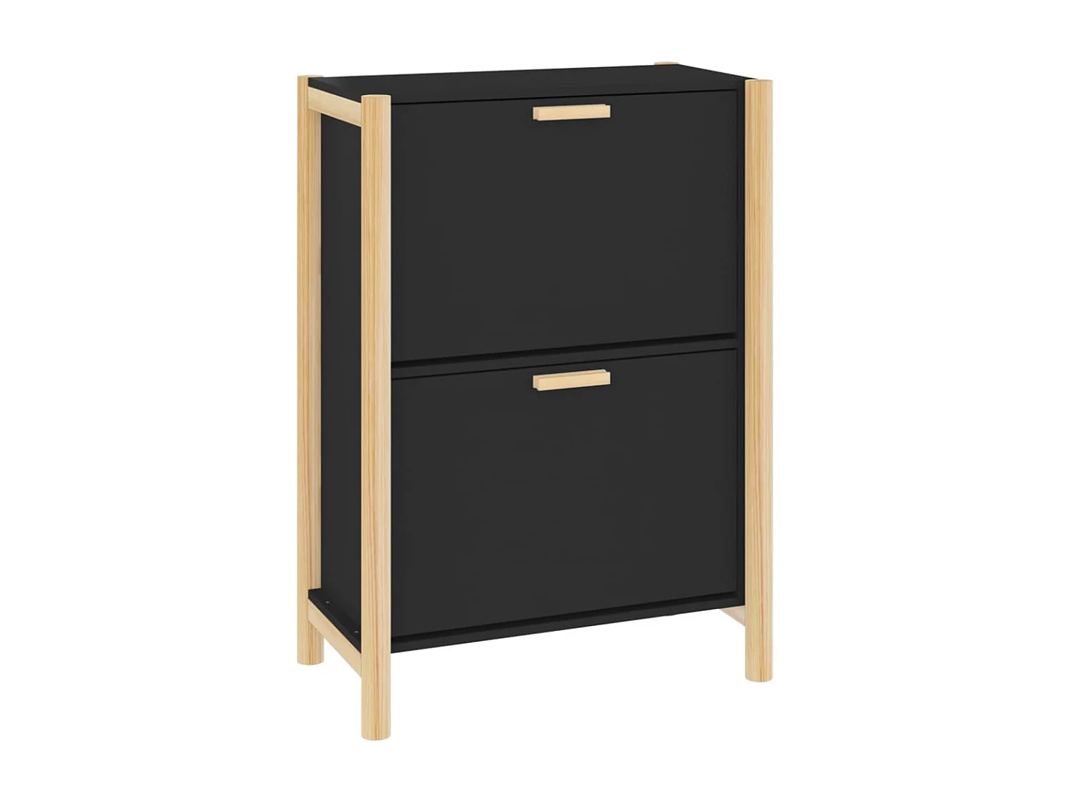 Schoenenkast 57,5x33x80 cm bewerkt hout zwart BE266789