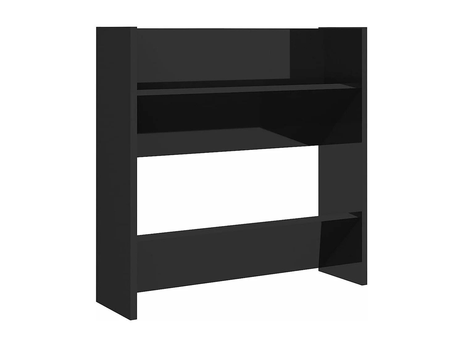 Meubles à chaussures murales 4 pcs noir brillant 60x18x60 cm FR67555