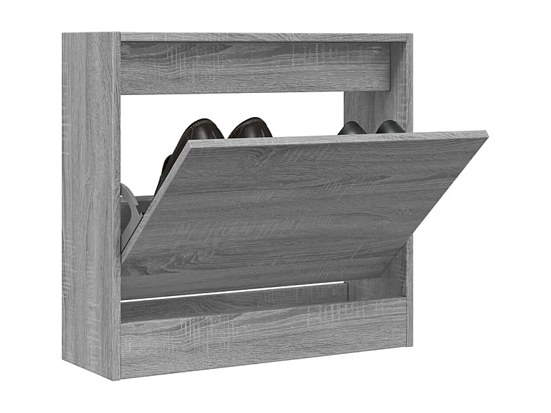 Schoenenkast 60x21x57 cm bewerkt hout grijs sonoma eikenkleurig BE165082