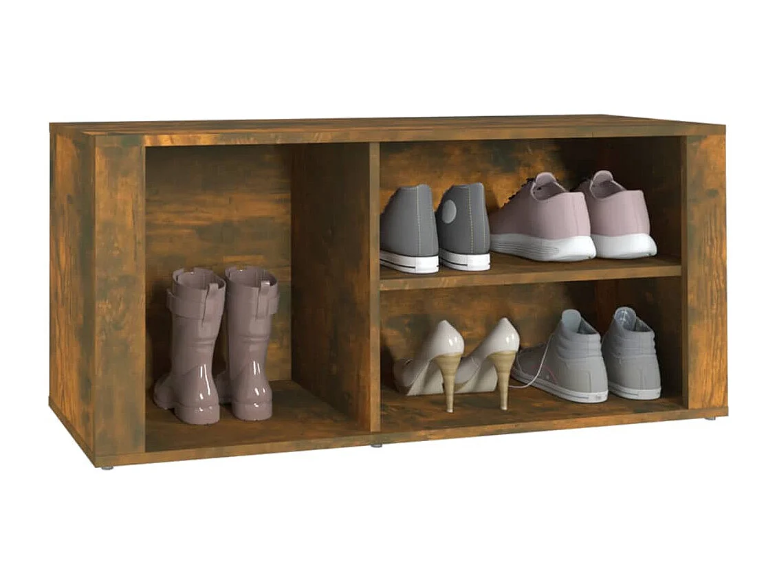 Meuble à chaussures Chêne fumé 100x35x45 cm Bois d'ingénierie FR98973