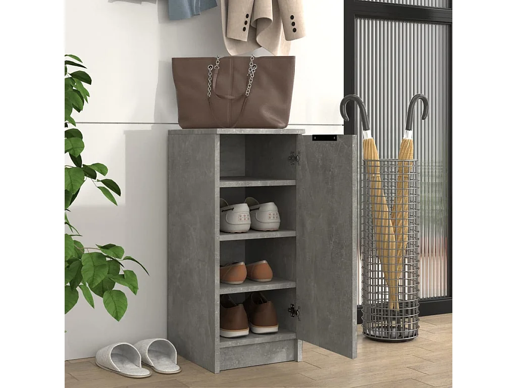 Meuble à chaussures Gris béton 30x35x70 cm Bois d'ingénierie FR64700