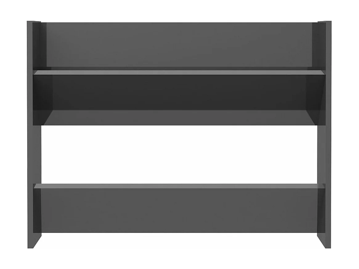Wandschoenenkast 80x18x60 cm bewerkt hout hoogglans grijs BE350470