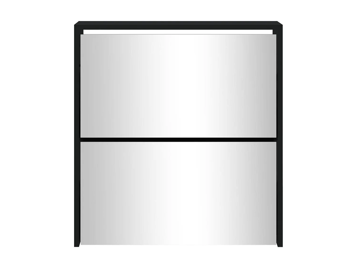 Mueble zapatero con espejo 2 niveles negro 63x17x67 cm ES883644