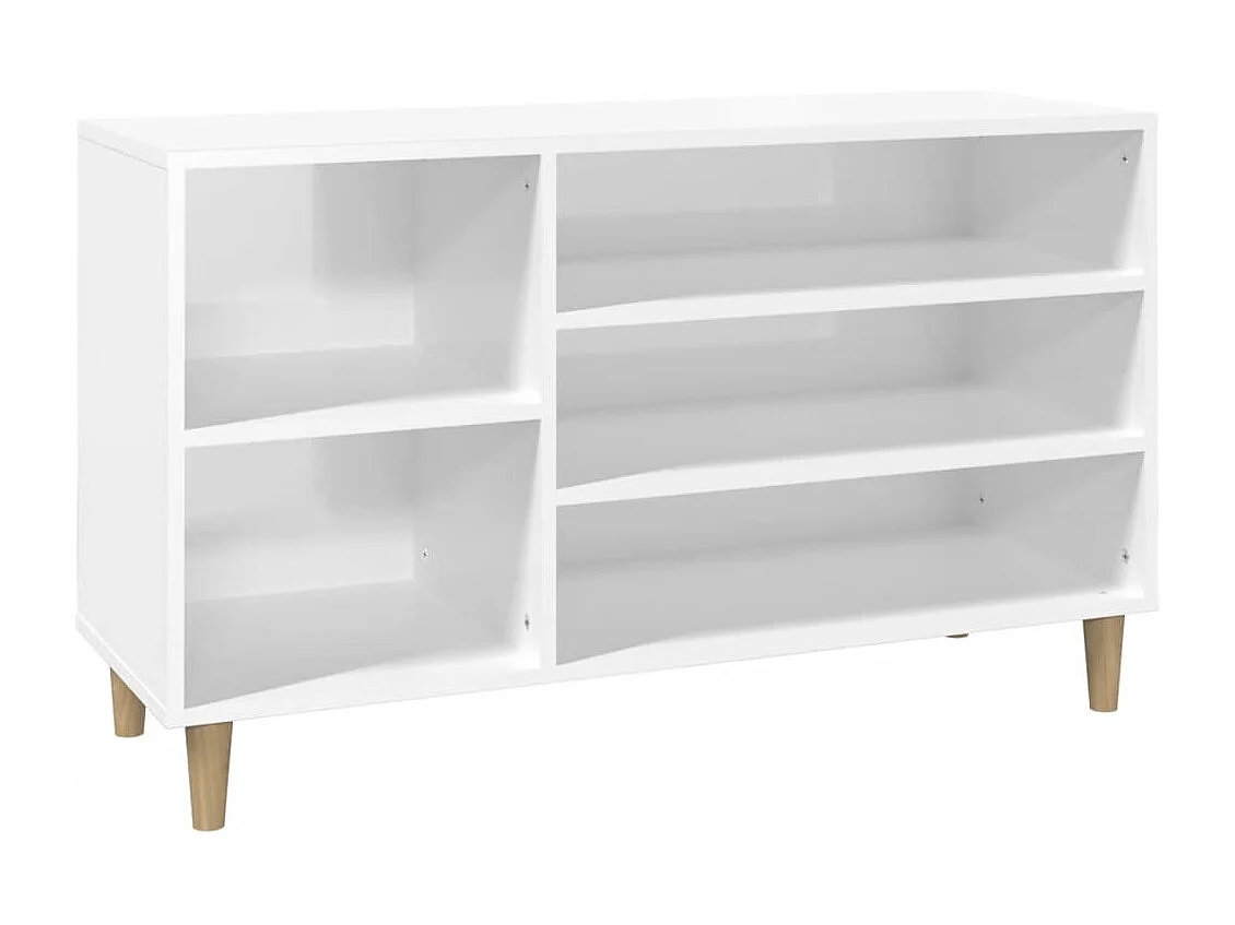 Mueble zapatero madera contrachapada blanco brillo 102x36x60 cm ES176488