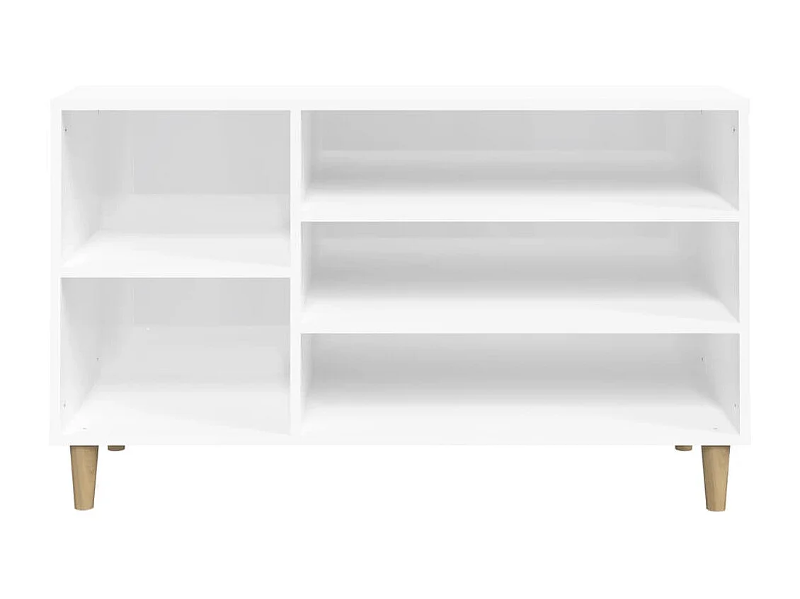 Mueble zapatero madera contrachapada blanco brillo 102x36x60 cm ES176488