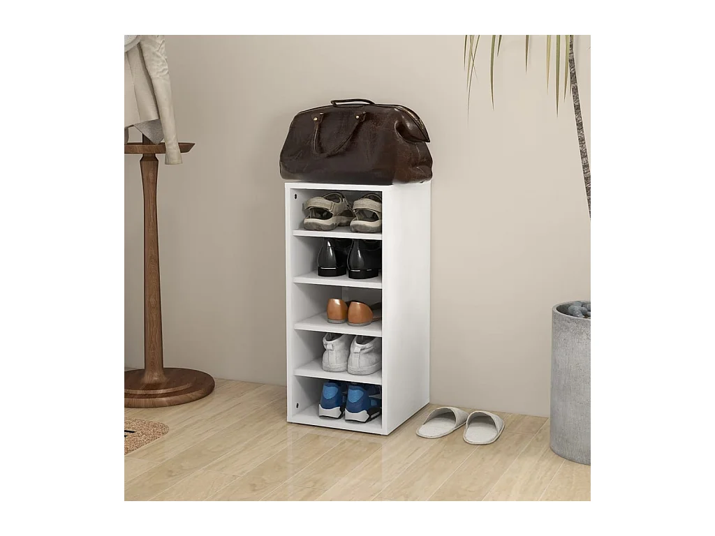 Meuble à chaussures Blanc 31,5x35x70 cm Bois d'ingénierie FR29077