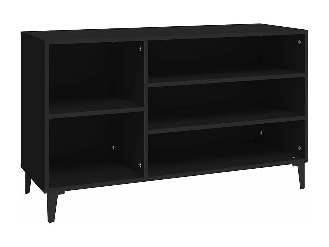 Mueble zapatero madera contrachapada negro 102x36x60 cm ES589119