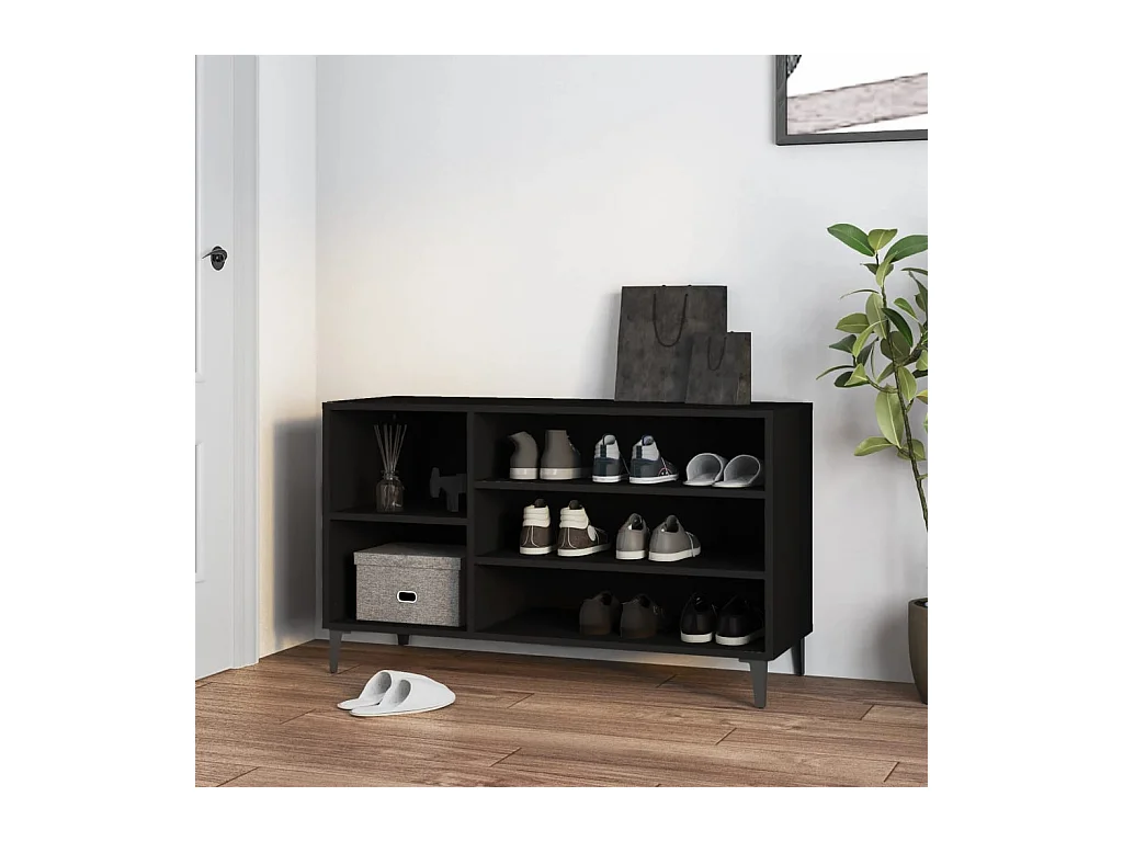 Meuble à chaussures Noir 102x36x60 cm Bois d'ingénierie FR28754