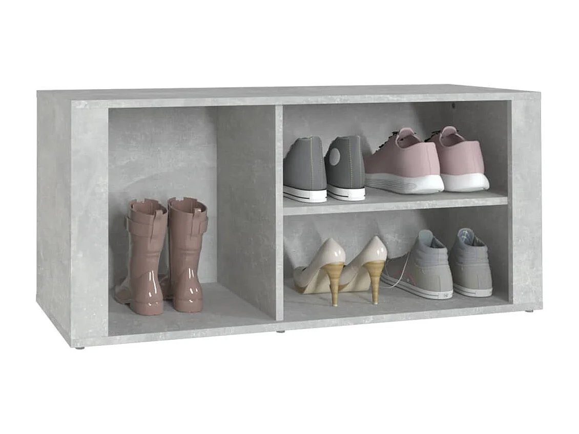Mueble zapatero madera contrachapada gris hormigón 100x35x45 cm ES474192