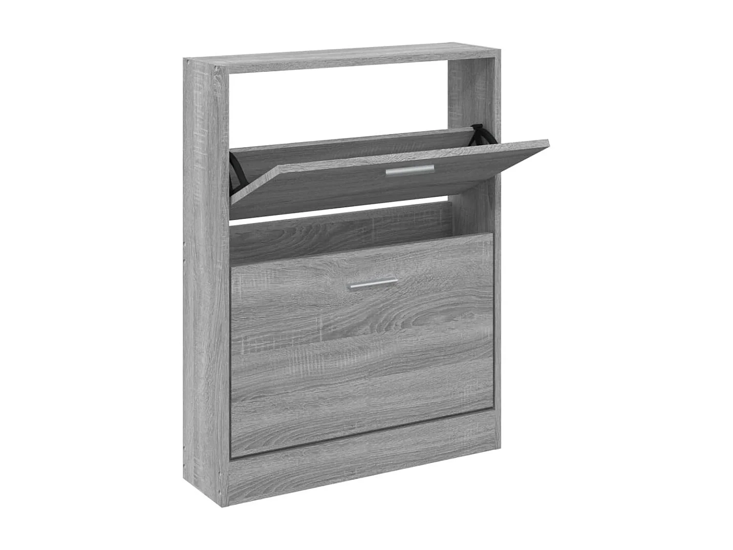 Mueble zapatero madera contrachapada gris Sonoma 59x17x81 cm ES618496