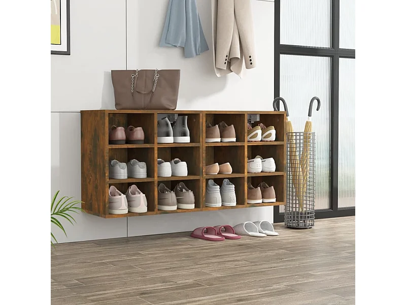 Muebles zapatero 2 uds color roble ahumado 52,5x30x50 cm ES528368