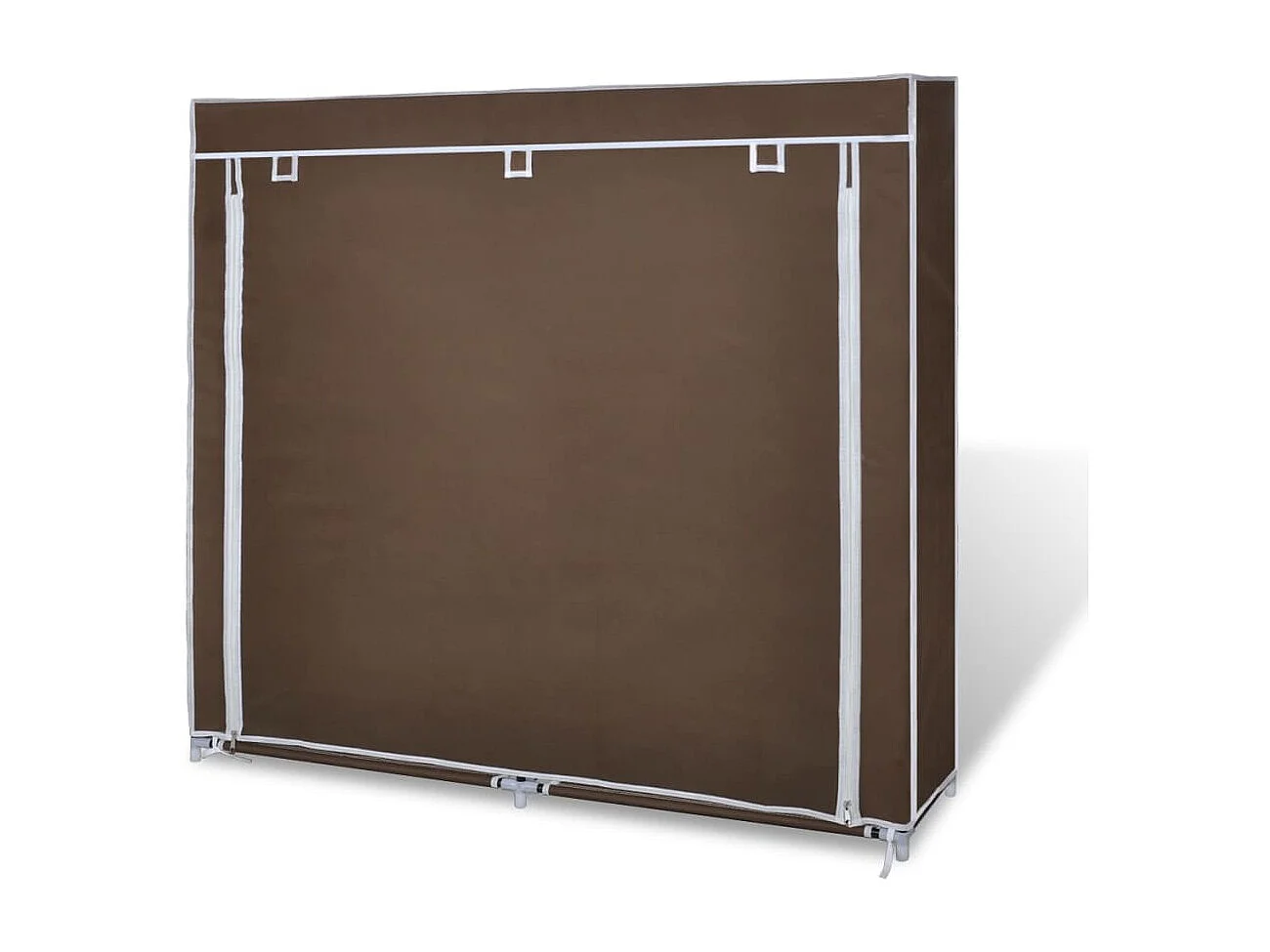 Meuble à chaussures avec housse 115 x 28 x 110 cm Tissu Marron FR33156