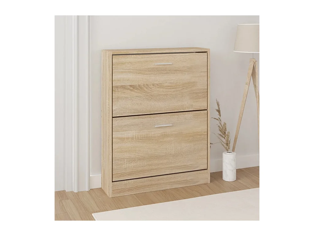 Meuble à chaussures Chêne 59x17x81 cm Bois d'ingénierie FR29134