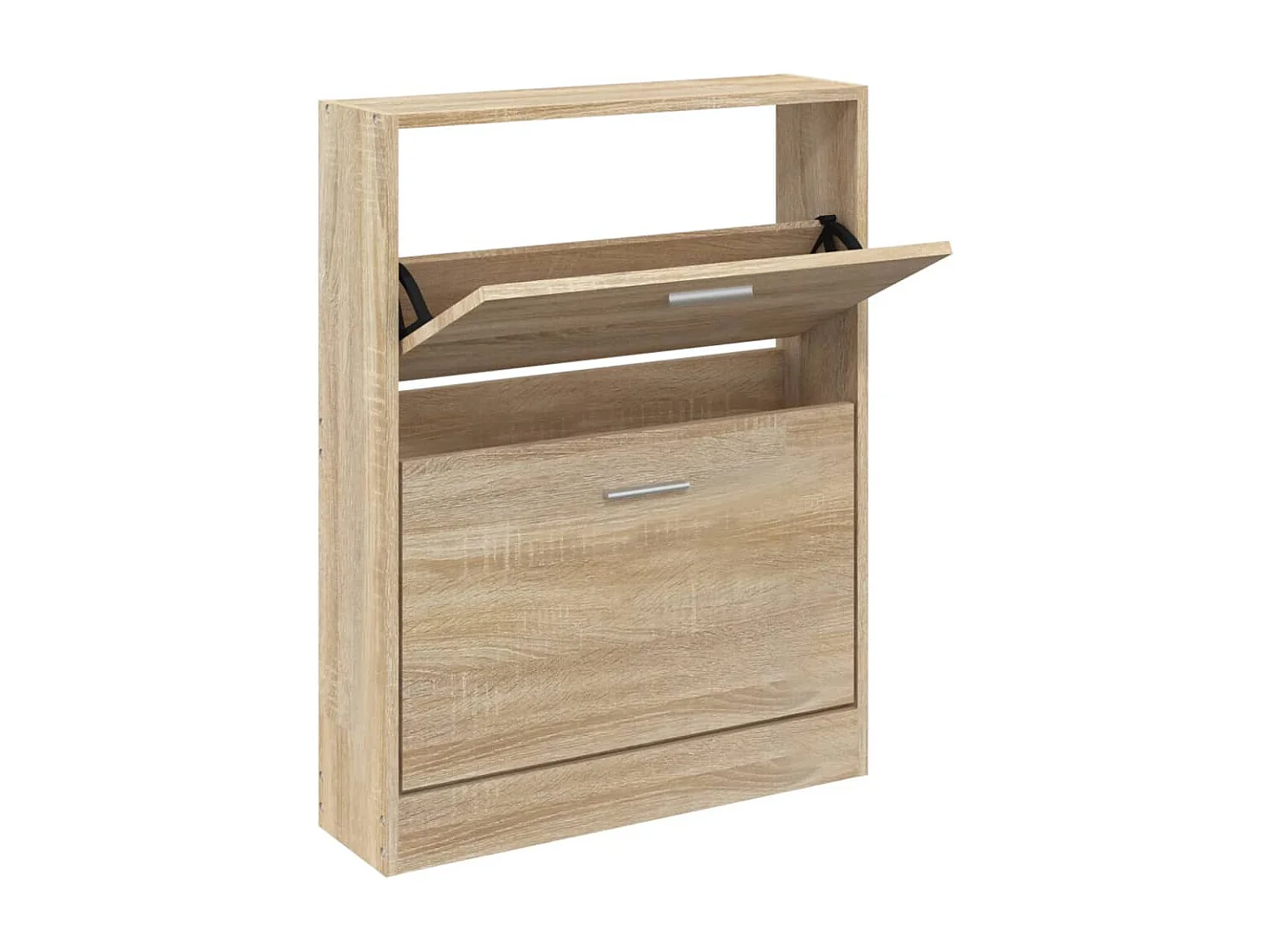 Schoenenkast 59x17x81 cm bewerkt hout eikenkleurig BE898504