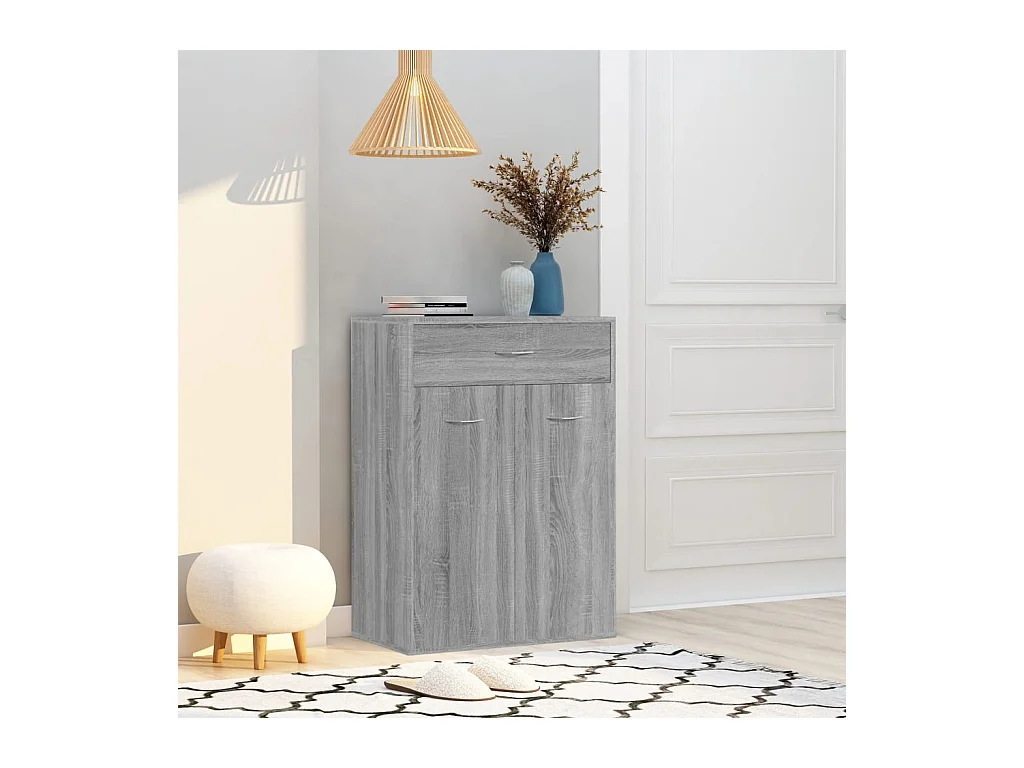 Meuble à chaussures Sonoma gris 60x35x84 cm Bois d'ingénierie FR25769