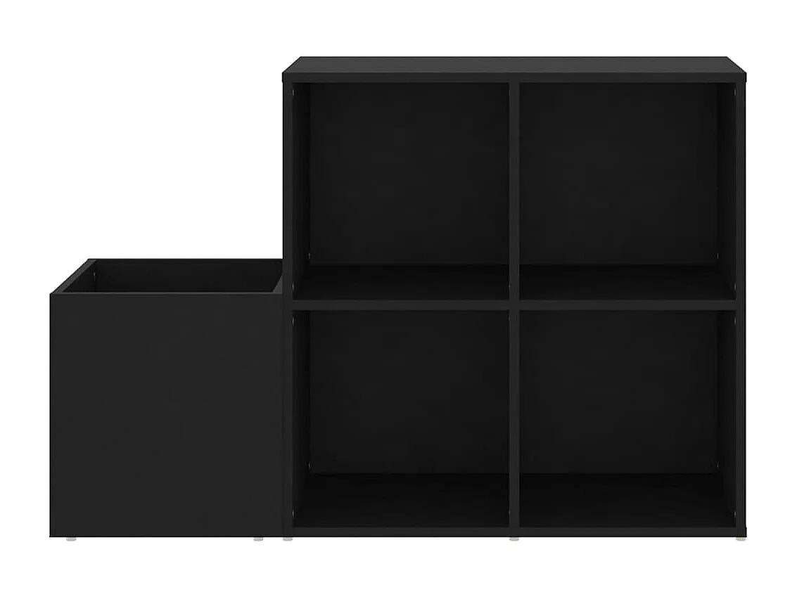 Meuble à chaussures d'entrée noir bois d'ingénierie FR88688