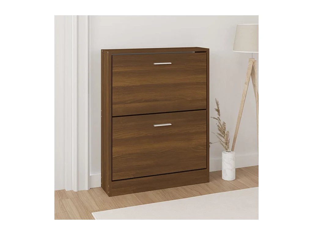 Meuble à chaussures Chêne marron 59x17x81 cm Bois d'ingénierie FR80835