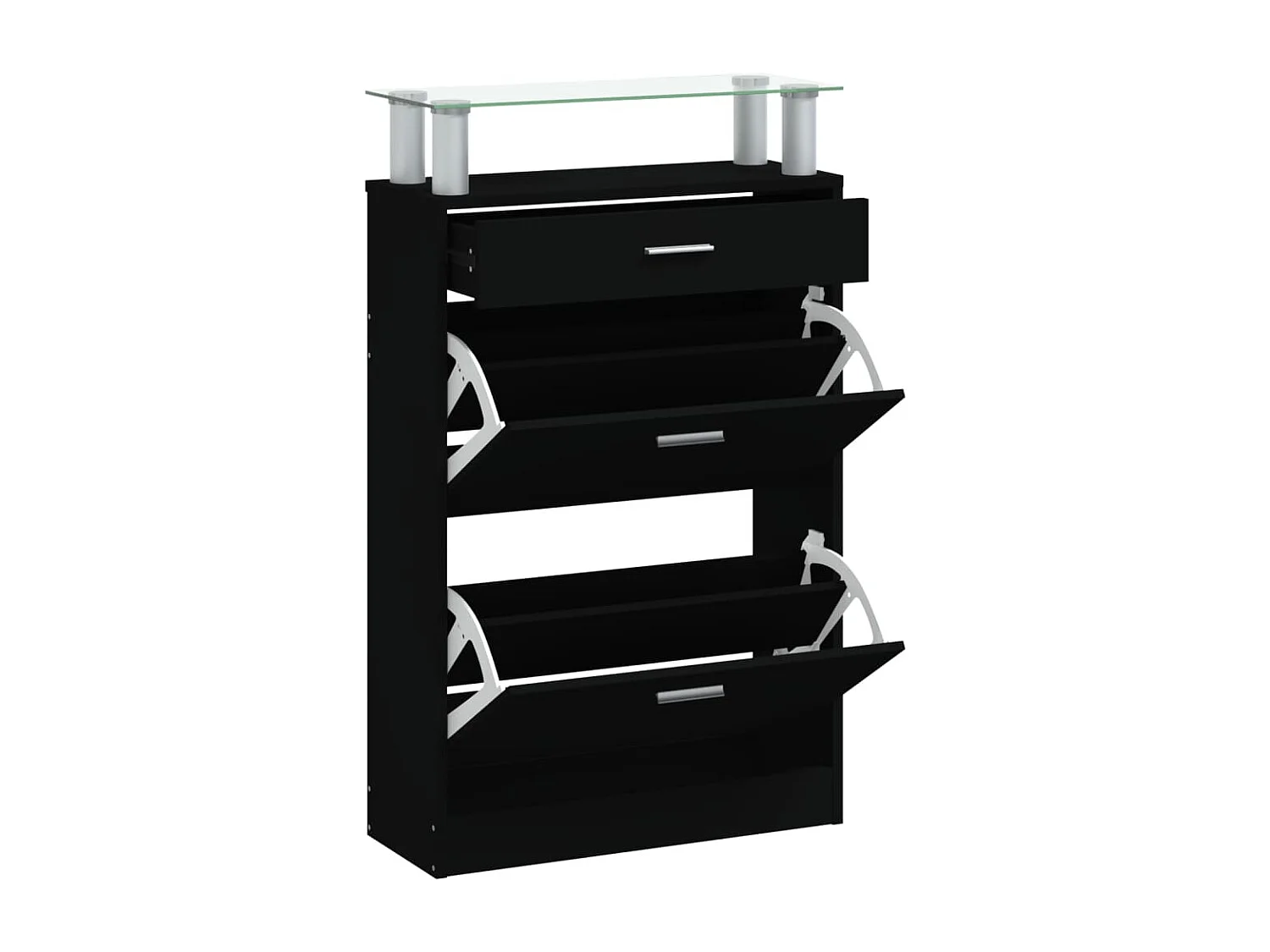 Meuble à chaussures Noir 63x24x104 cm Bois d'ingénierie FR81864