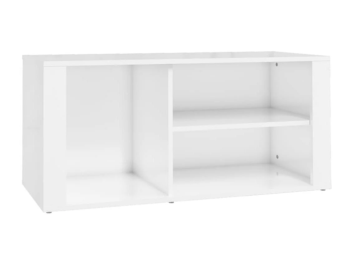 Meuble à chaussure Blanc brillant 100x35x45 cm Bois ingénierie FR12243
