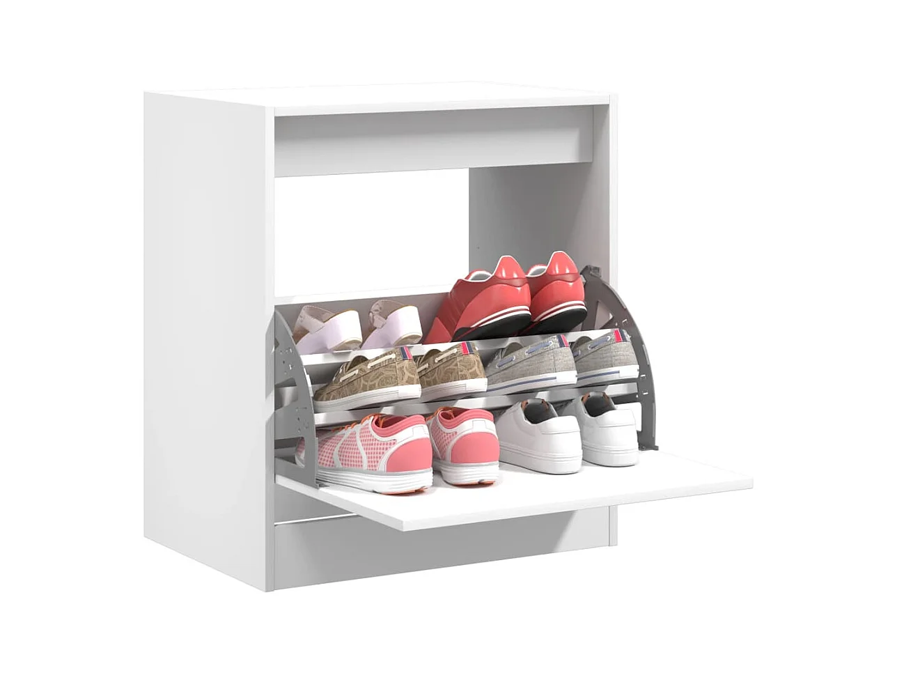 Meuble à chaussures blanc 60x42x69 cm bois d'ingénierie FR94926