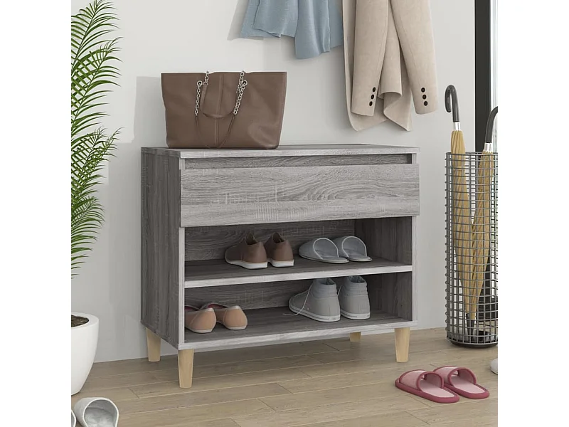 Meuble à chaussures Sonoma gris 70x36x60 cm Bois d'ingénierie FR73597