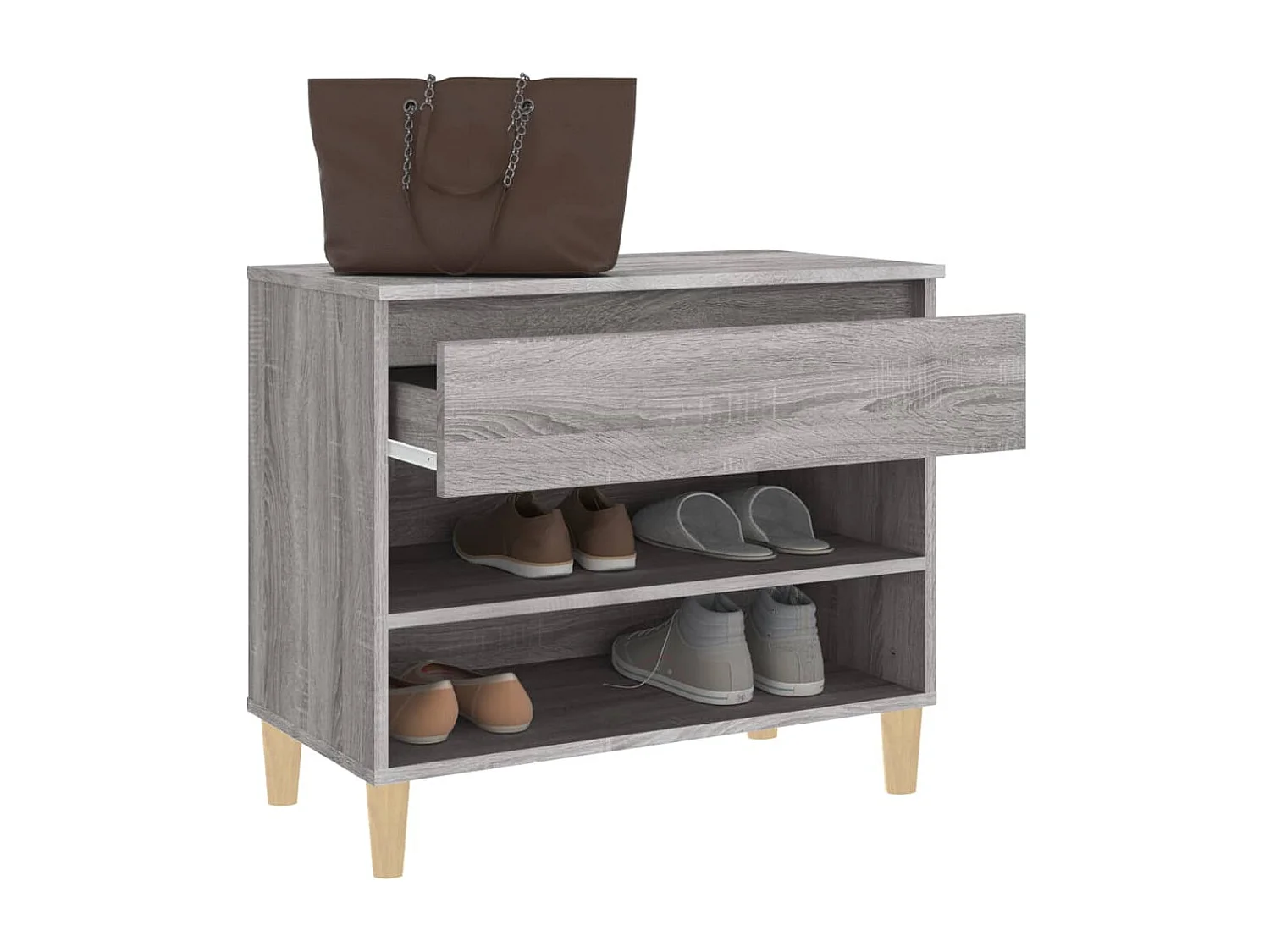 Meuble à chaussures Sonoma gris 70x36x60 cm Bois d'ingénierie FR73597