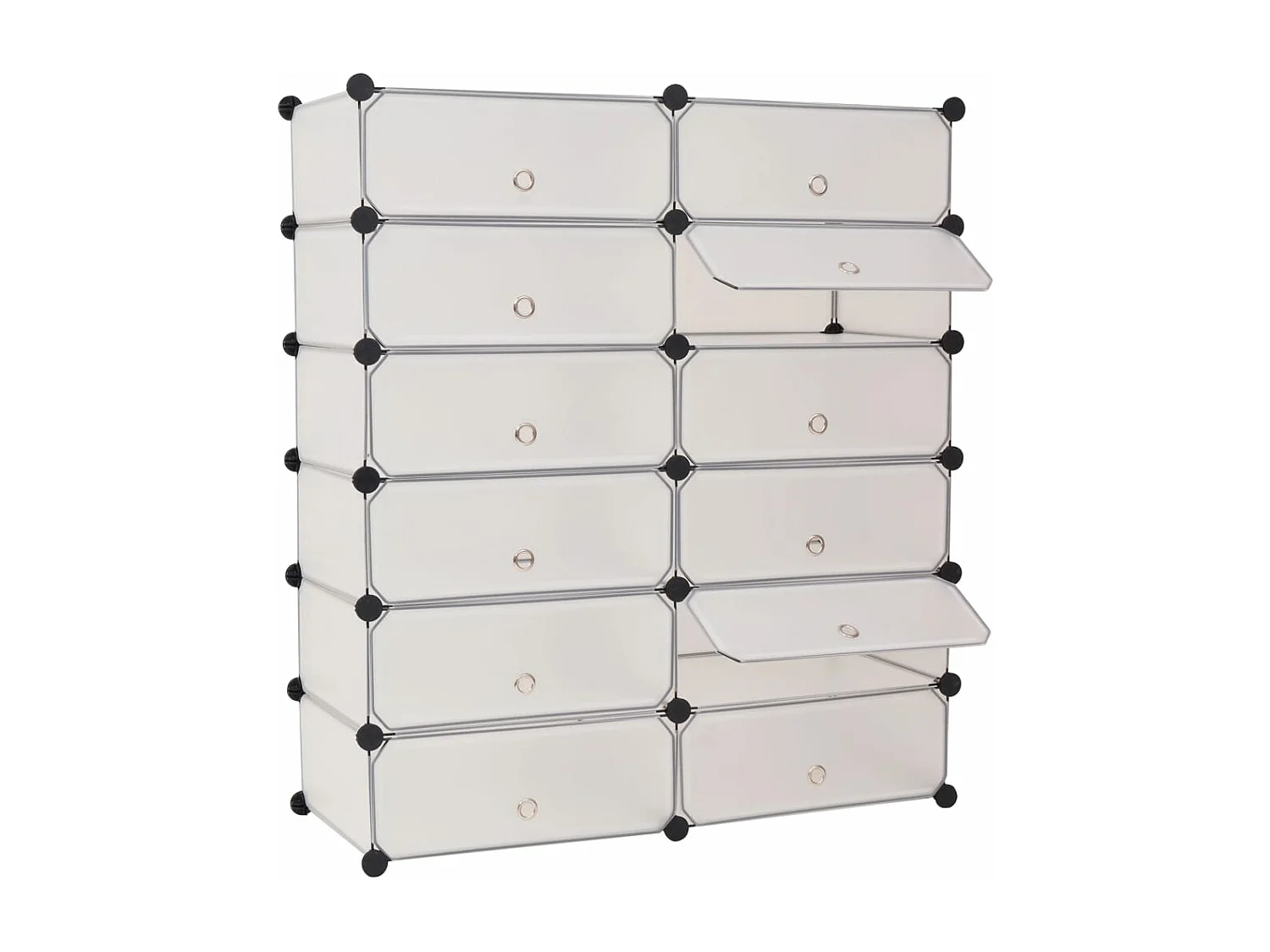 Meuble à chaussures avec 12 compartiments Blanc FR18725