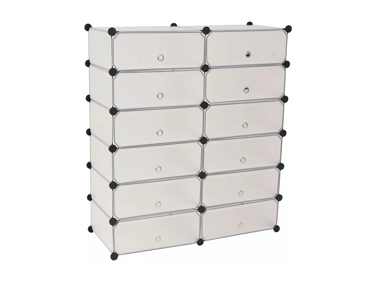 Meuble à chaussures avec 12 compartiments Blanc FR18725