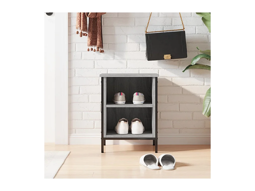Meuble à chaussures sonoma gris 38x35x50 cm bois d'ingénierie FR62598